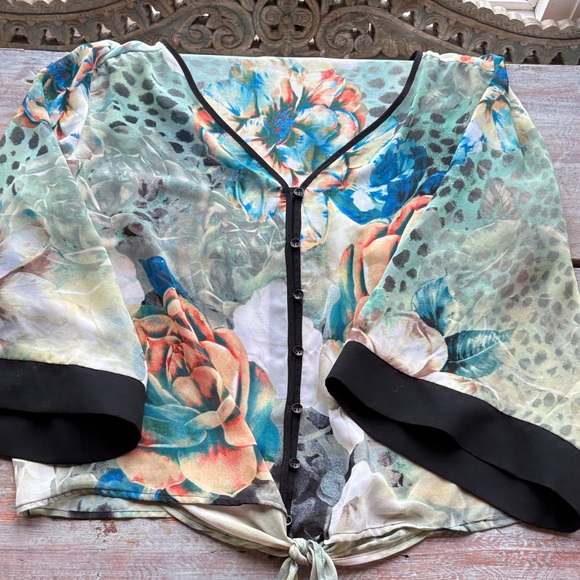 Floral Chiffon Kimono Top - Picture 3 of 6